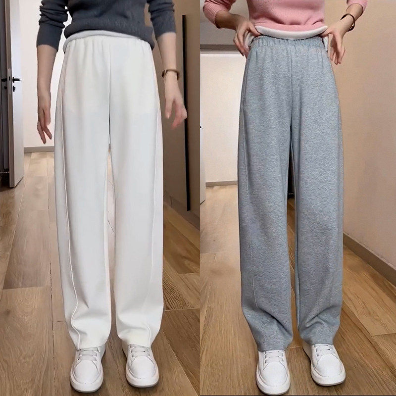 美式阔腿运动裤女春秋季2026新款高腰直筒宽松慵懒香蕉休闲卫裤子