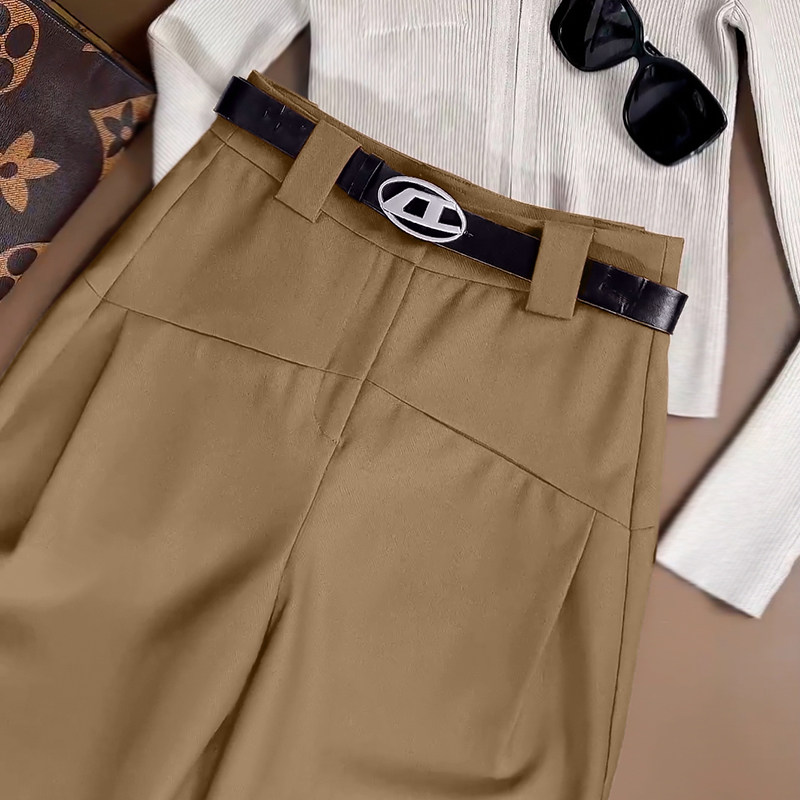 西装阔腿裤女春秋季2025年新款高腰垂感香蕉裤宽松窄版休闲直筒裤,女装/女士精品,大码裤装,淘宝优惠券,粉丝福利购,淘宝优惠卷