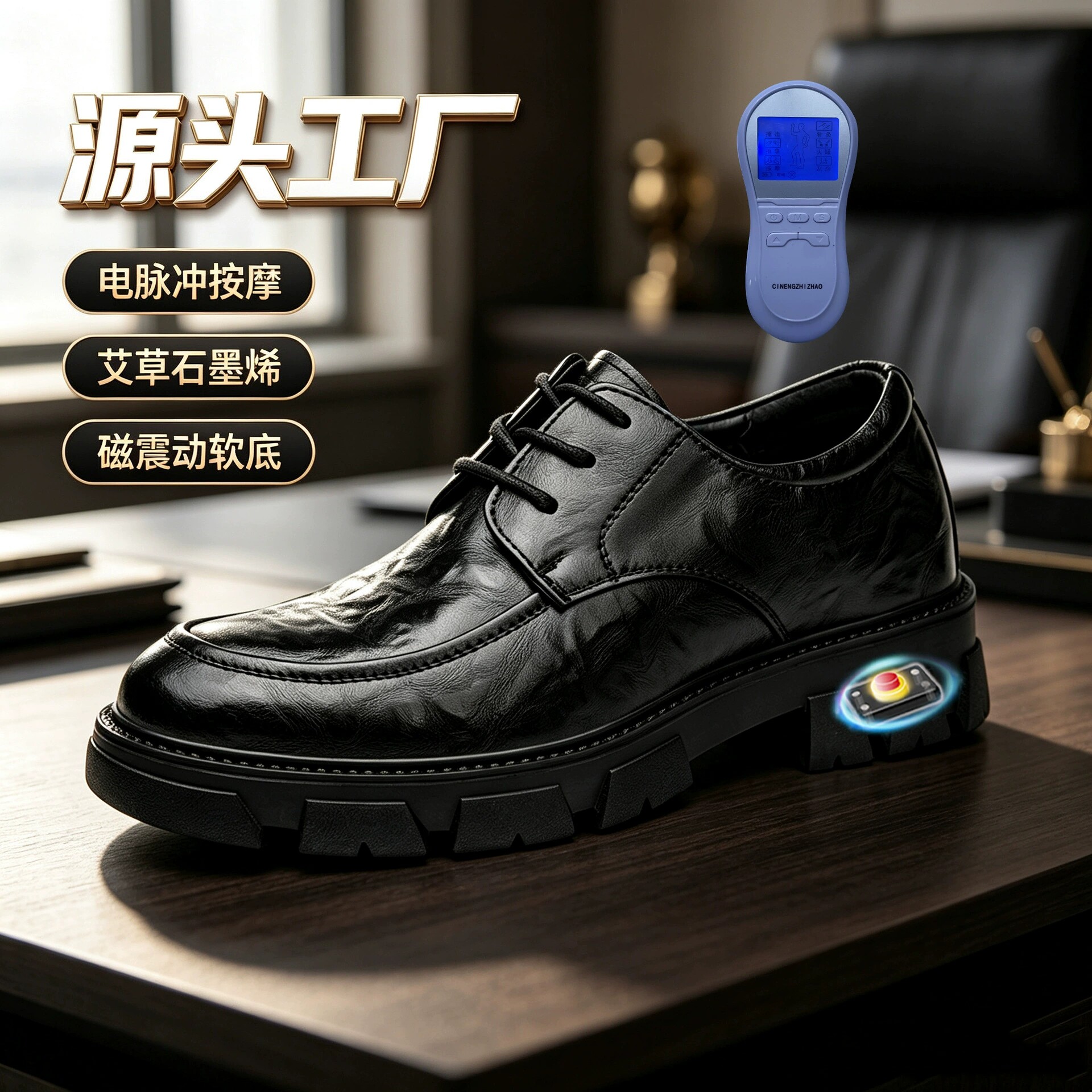 真皮厚底增高德比鞋休闲皮鞋