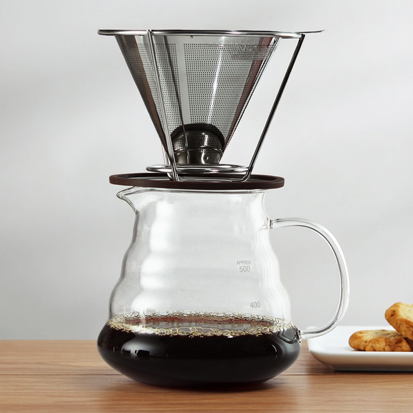 咖啡过滤网 不锈钢手冲咖啡壶免滤纸过滤网 滴漏式咖啡漏斗过滤杯