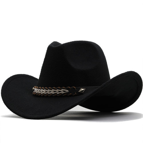 宽皮带毛呢西部牛仔礼帽军绿色男士女士情侣帽藏族帽 Cowboy Hat