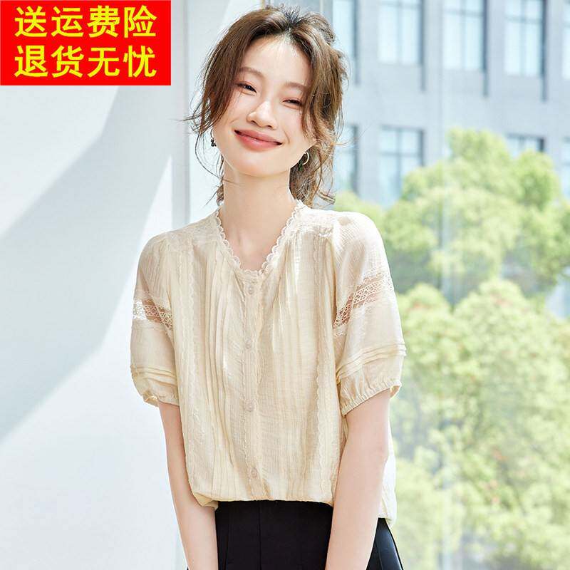 法式白领上衣2025夏季新款爆款真丝衬衫女高级感轻奢减龄洋派小衫