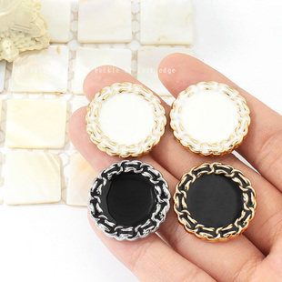 高档扣子羊绒大衣女扣开衫毛衣针织衫白色黑色漂亮的大号纽扣配件