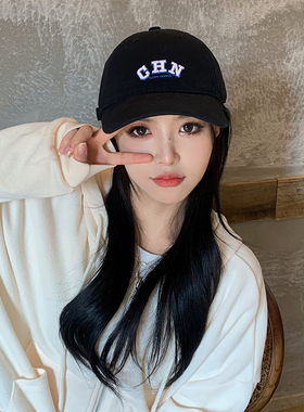 黑色帽子棒球帽女春秋百搭字母软顶网红韩国ins夏季遮阳鸭舌帽潮