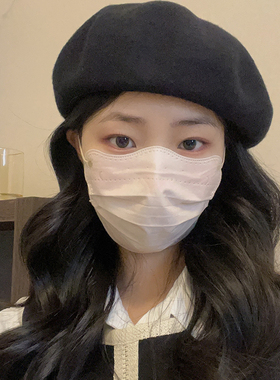 黑色羊毛呢贝雷帽女秋冬季韩版日系百搭画家帽pu皮边英伦蓓蕾帽子