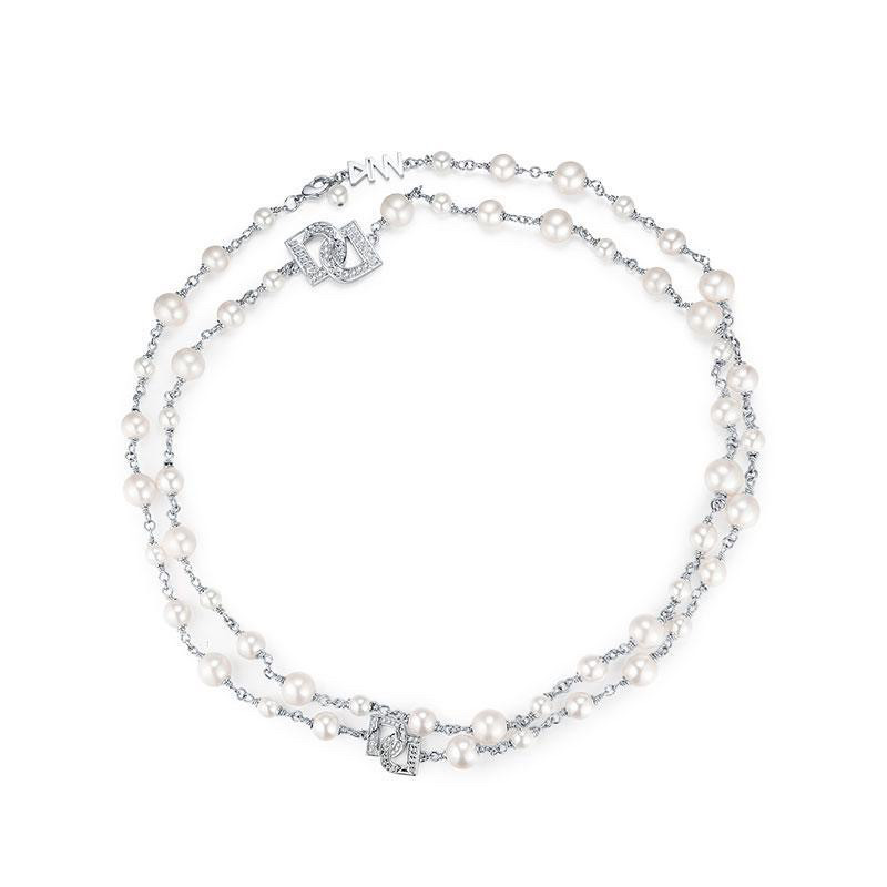 字母项链D长款珍珠拼接项链轻奢小众高级设计感