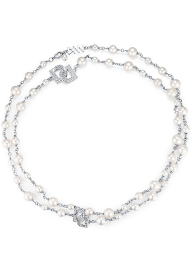 字母项链D长款珍珠拼接项链轻奢小众高级设计感