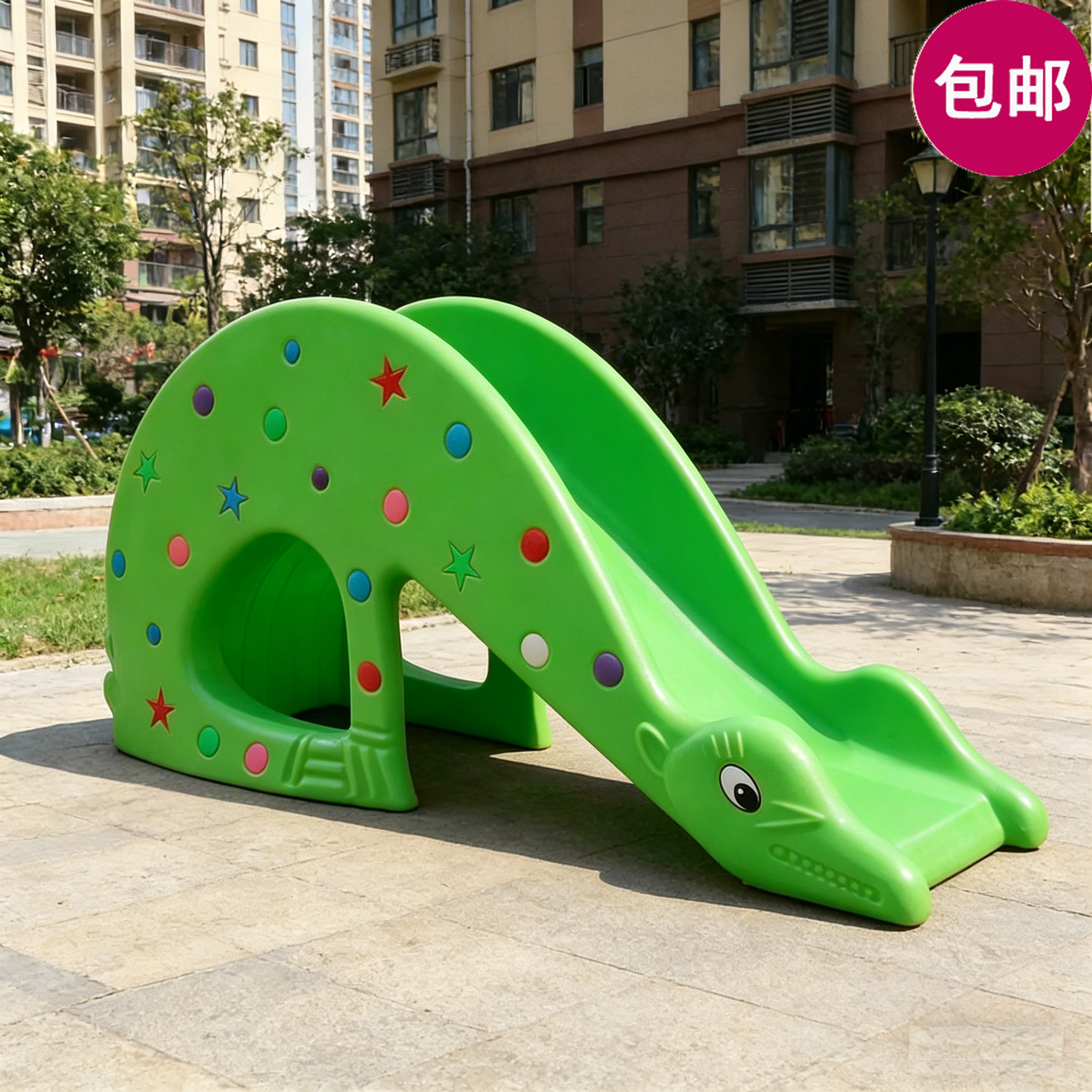 小区户外专用儿童滑梯滚塑一体加厚幼儿园室外滑梯卡通造型动物园