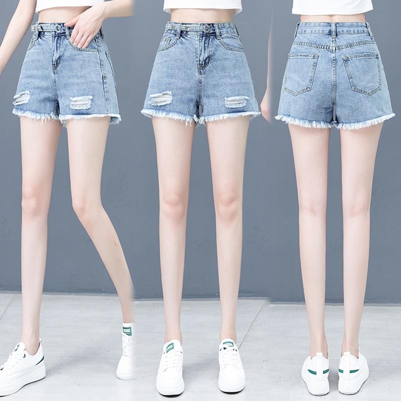 湘凌妃官方旗舰店官网牛仔短裤女装以纯色薄款夏季2020新款高腰59