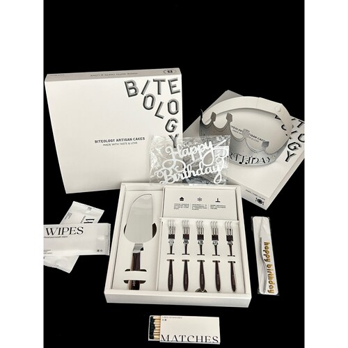 BITEOLOGY  生日蛋糕餐具套装带刀叉蜡烛 单拍不发货