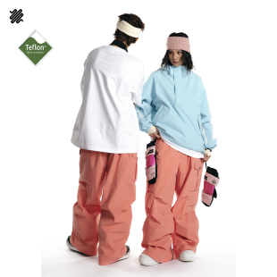 LITAN 滑雪裤男女粉色滑雪裤户外防风保暖单板双板雪裤情侣款