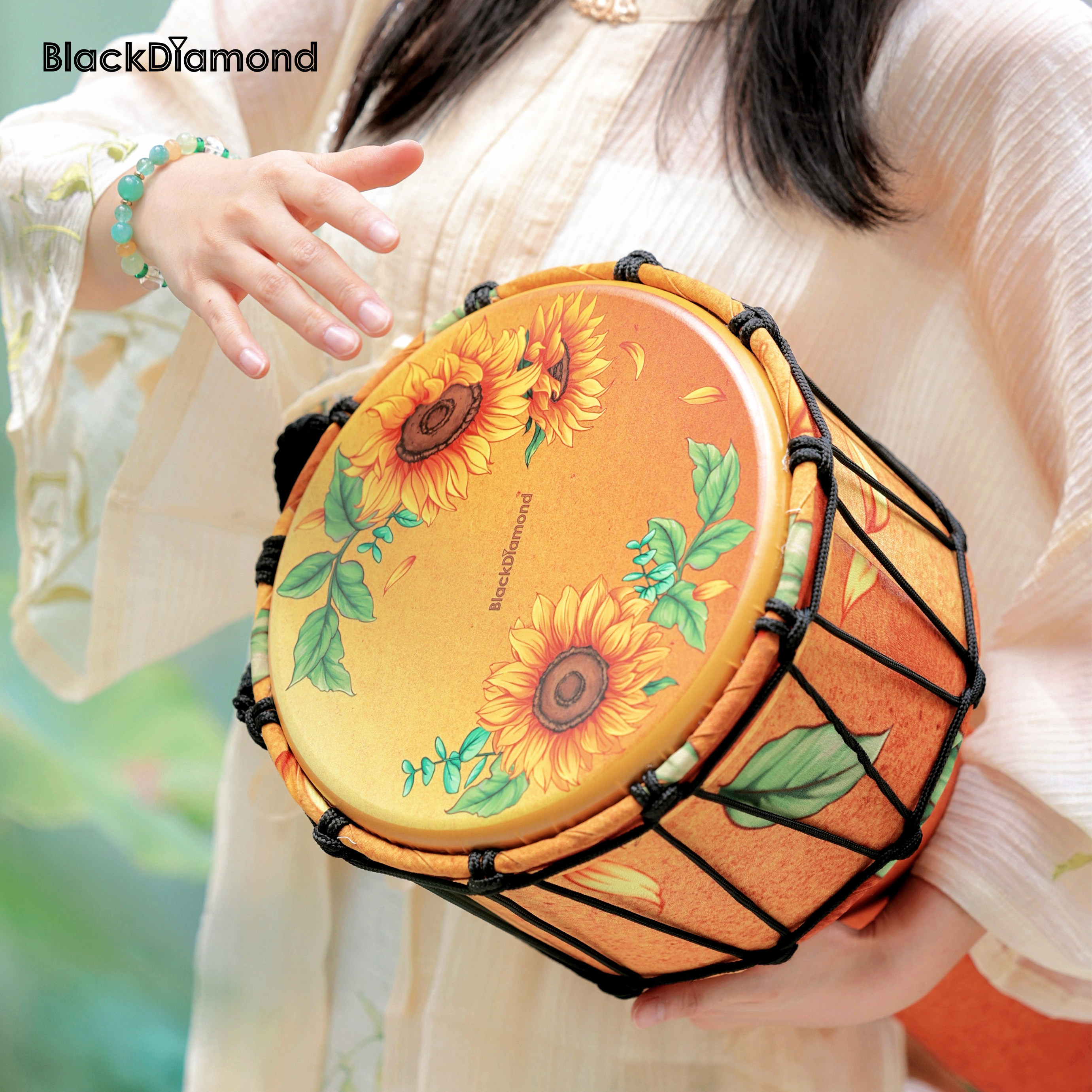 乐僮节奏成人初学【10寸向日葵】手鼓纤维皮轻便零基础入门练习