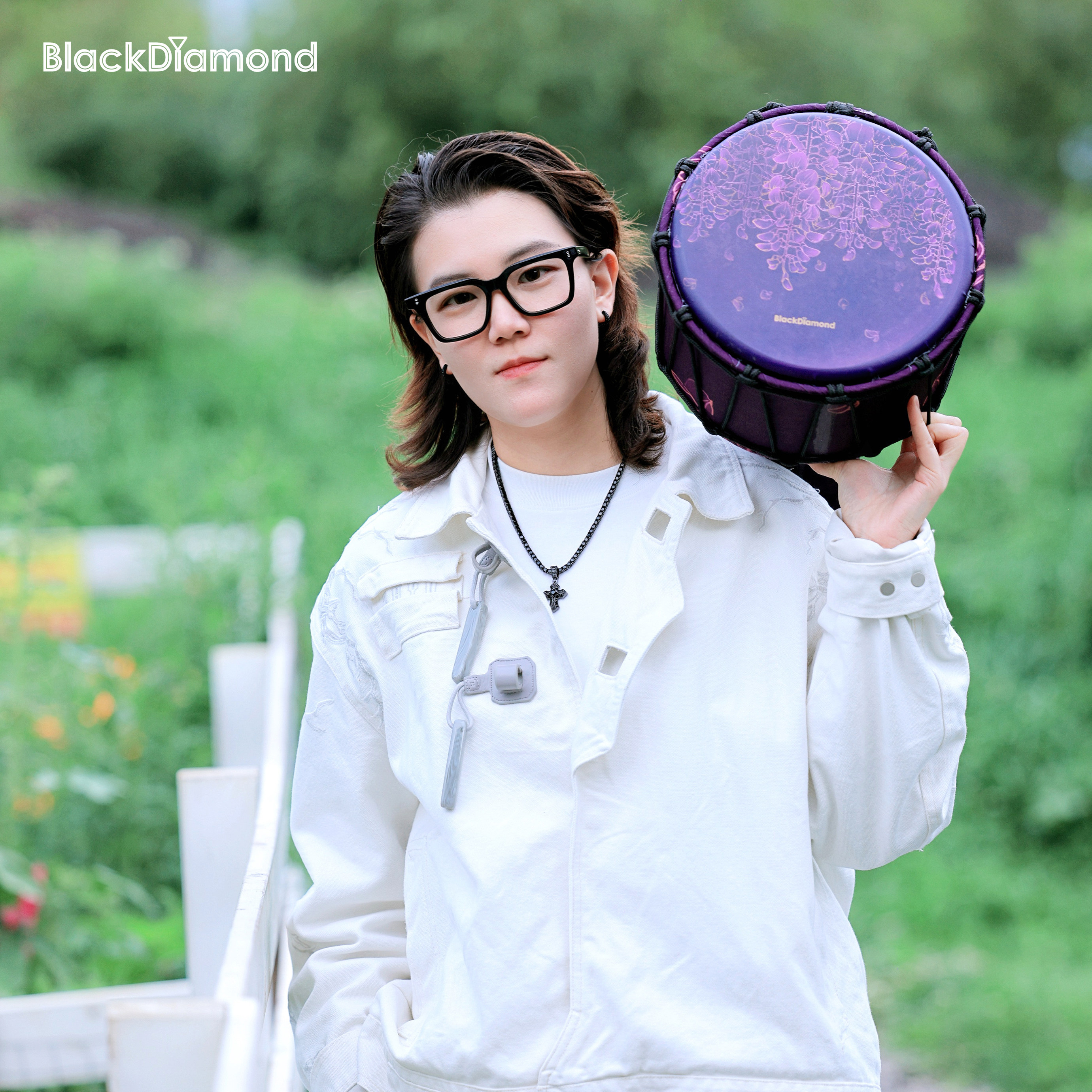 乐僮节奏成人初学【10寸紫藤花】手鼓纤维皮轻便零基础入门专用