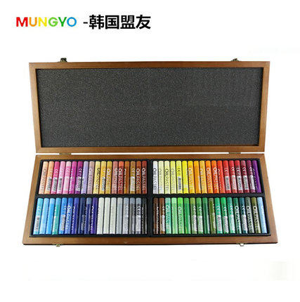 韩国进口油画棒 盟友72色油画棒 MUNGYO MOP-72色 木盒装油画笔色粉笔粉蜡笔美术画材儿童绘画上色初学