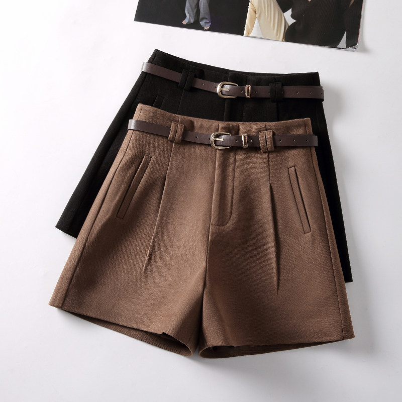 高腰爆款毛呢短裤女秋冬季2025新款百搭a字阔腿显瘦呢子外穿靴裤,女装/女士精品,休闲裤,淘宝优惠券,粉丝福利购,淘宝优惠卷