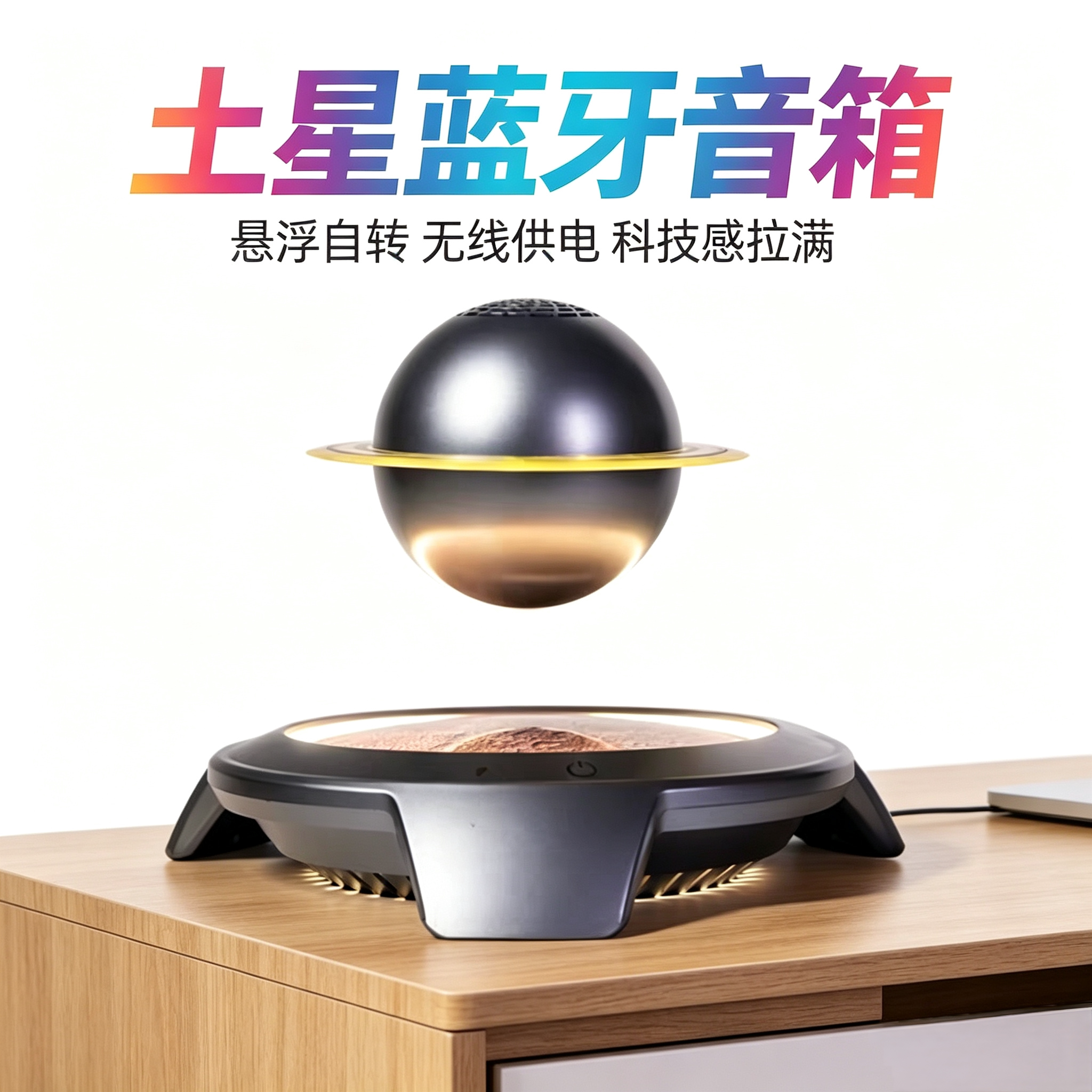 磁悬浮音响蓝牙音箱土星发光无线充电送男朋友情人节女友生日礼物
