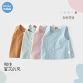 考拉鼻鼻女童无袖 悠悠夏日 夏装 上衣夏季 宝宝马甲洋气背心男童开衫