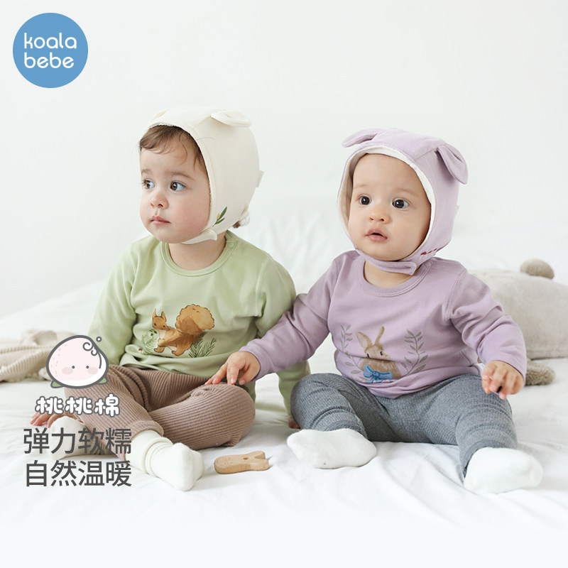 考拉鼻鼻[可爱小动物·软糯桃桃棉]男女童休闲百搭T恤长袖上衣图片