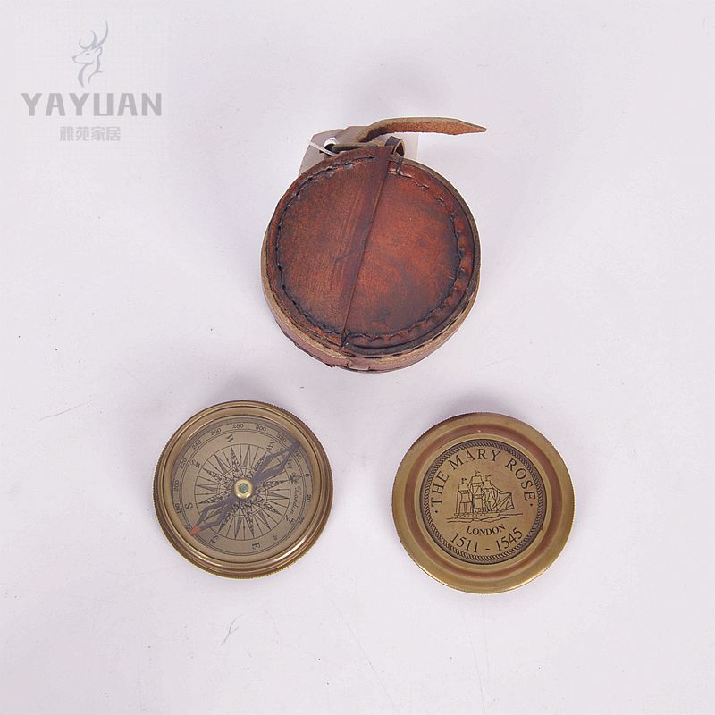 印度黄铜户外复古罗盘便携指南针