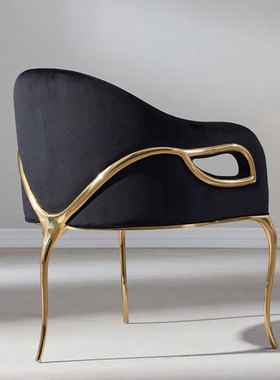 CHANDRA DINING CHAIR艺术餐椅轻奢高端纯铜设计师靠背椅子定制
