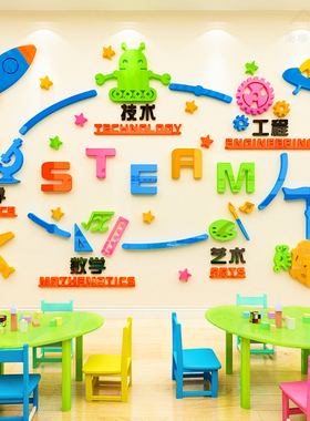 steam乐高辅导少儿编程墙面装饰