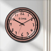 北欧现代简约创意彩色客餐厅超静音挂钟卡通手绘卧室书房石英时钟