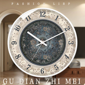 饰艺术钟表 装 法式 古典轻奢客厅时钟挂墙现代家用复古餐厅2024新款