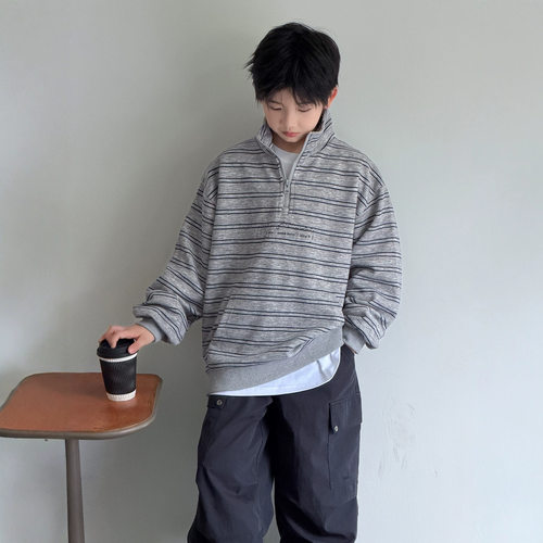 波拉bora男童卫衣春秋款中大儿童装痞帅休闲运动上衣男孩秋装潮酷