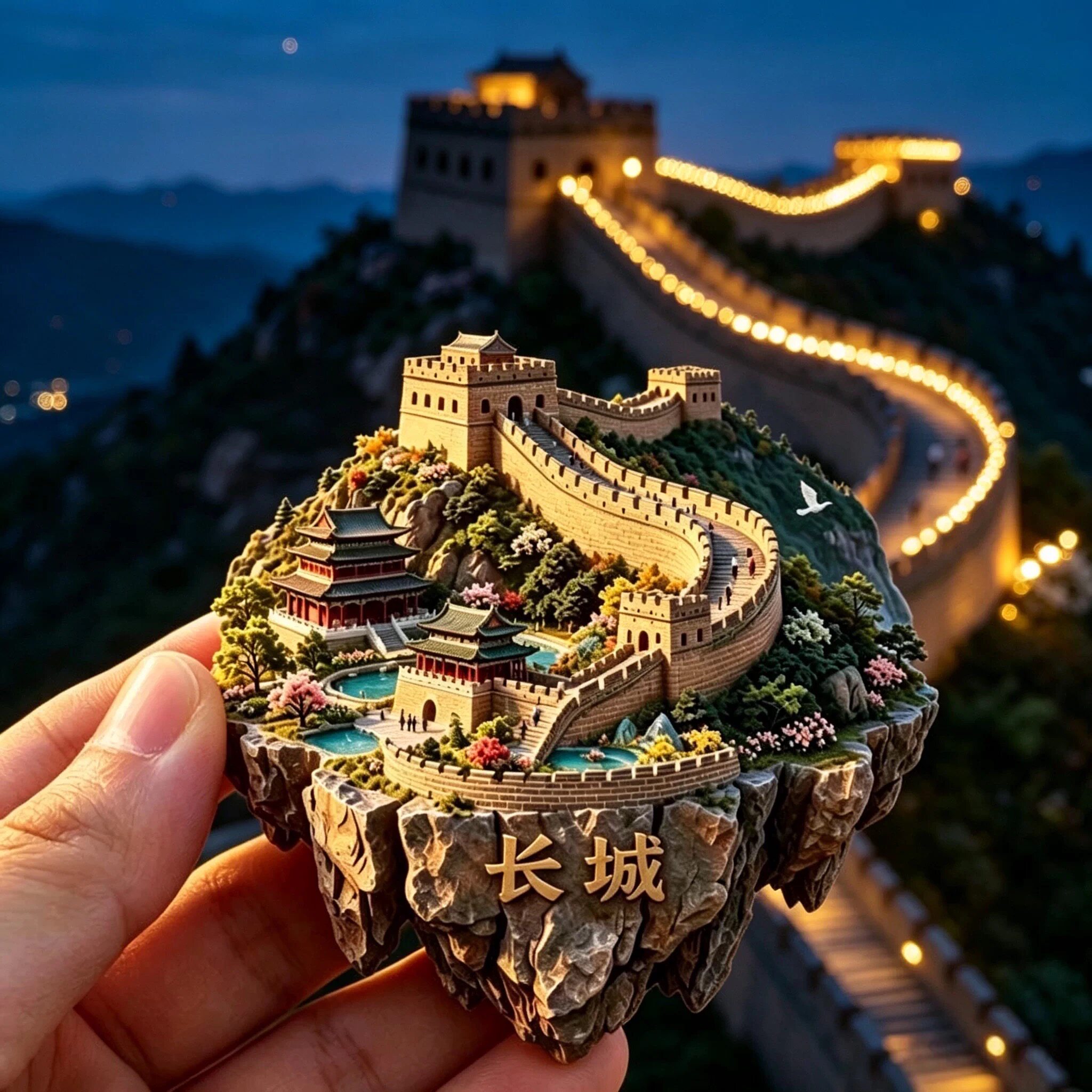 北京长城冰箱贴3D立体浮雕 网红悬浮山体创意磁贴 旅游纪念伴手礼