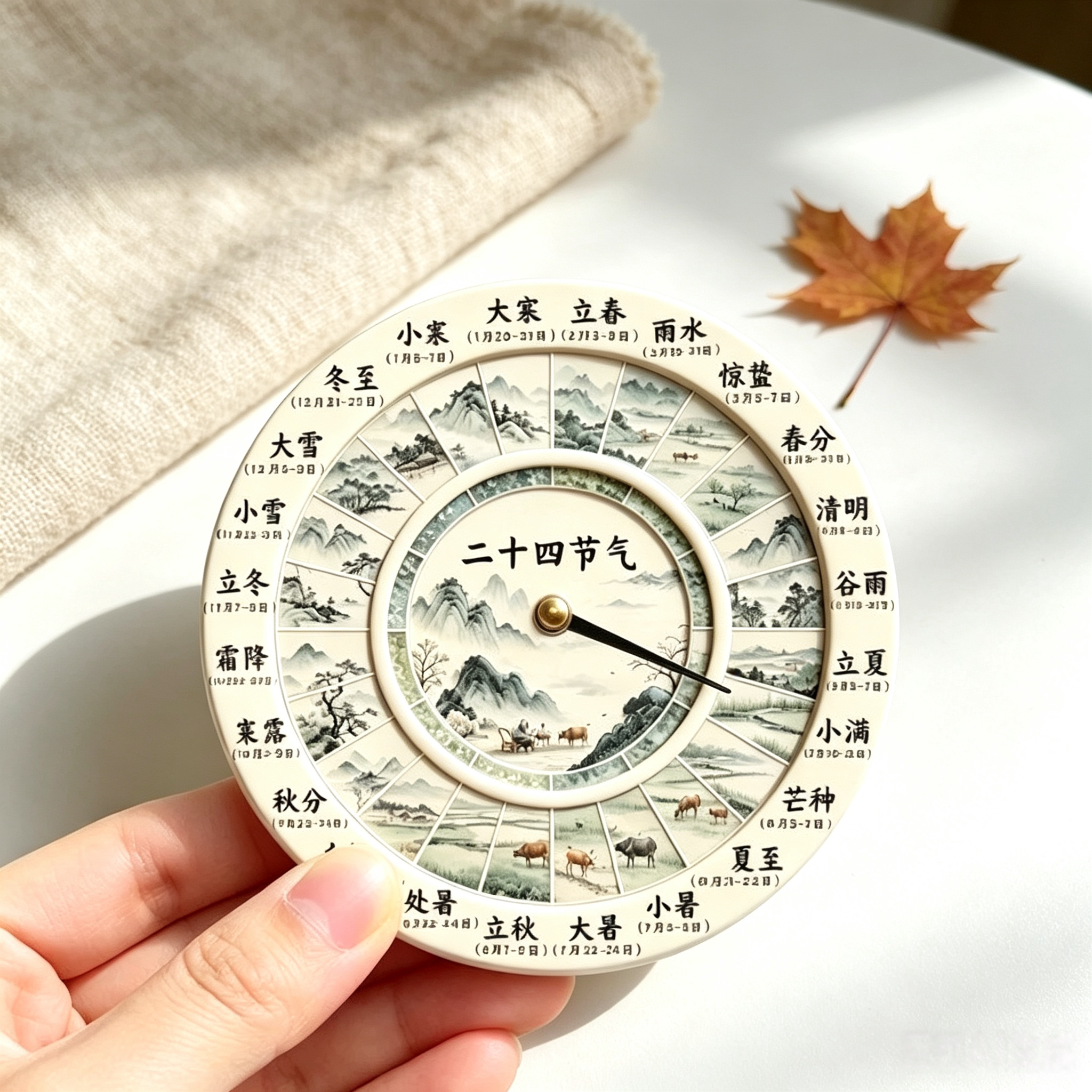 二十四节气冰箱贴复古可旋转罗盘磁贴中式文化创意家居装饰小礼品
