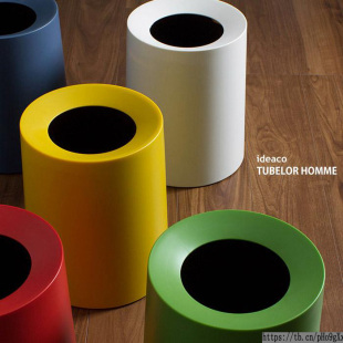 北欧磨砂圆形垃圾桶日式 家用创意可手提卫生桶假面骑士备用收纳台