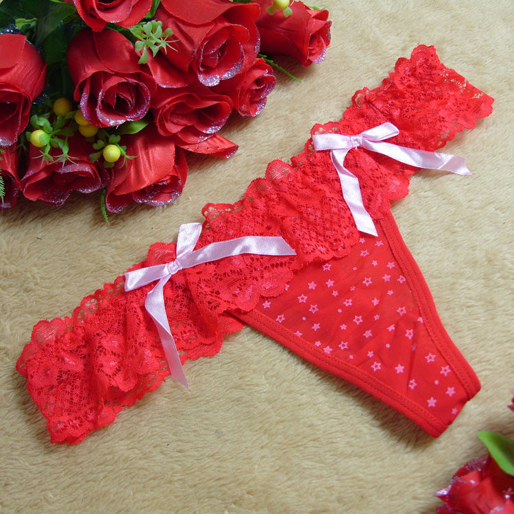 买2送1性感蕾丝透明低腰丁字裤