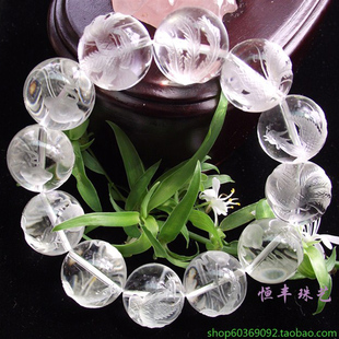 正品白水晶手链女士鼠年本命年星座天然生肖圆珠雕刻凤凰饰品手串