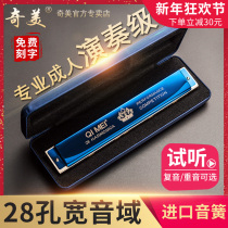 German imported reed harmonica, 28 hole stress, C key, beginner student, 24 hole polyphonic professional performance level