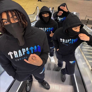 Trapstar薄绒卫衣套装欧美明星同款UKDRIPDRILL运动嘻哈说唱街头