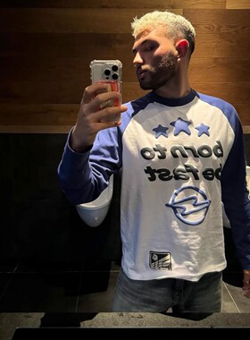 Broken Planet圆领长袖卫衣发泡印花欧美明星同款透气运动休闲