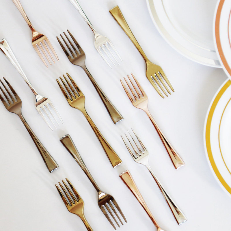 一次性硬塑仿金属迷你独包蛋糕叉