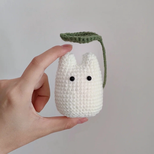 打伞小龙猫手工钩织可爱玩偶摆件周边送朋友DIY材料包