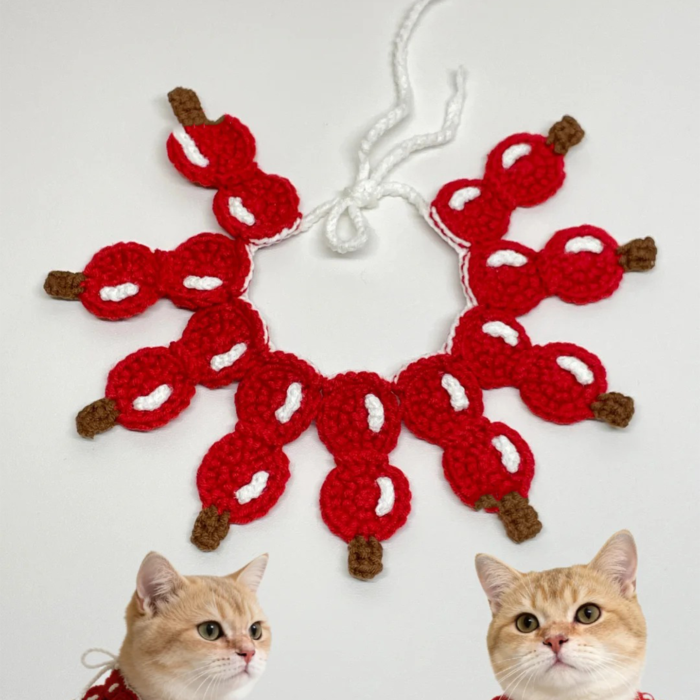 新年糖葫芦宠物围脖手工钩织可爱宠物用品送朋友DIY材料包