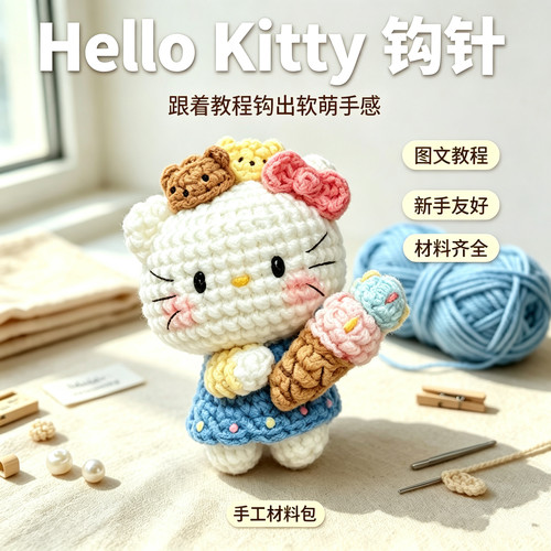 HelloKitty毛线钩针DIY材料包