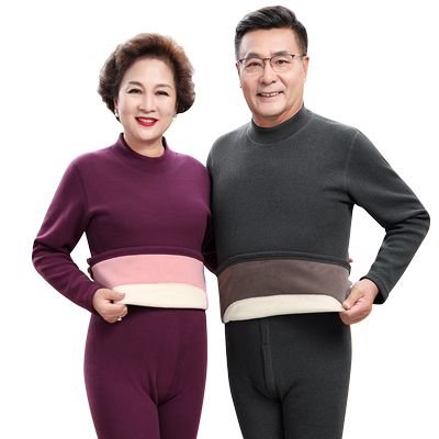 半高领羊毛蚕丝贴片保暖内衣套装