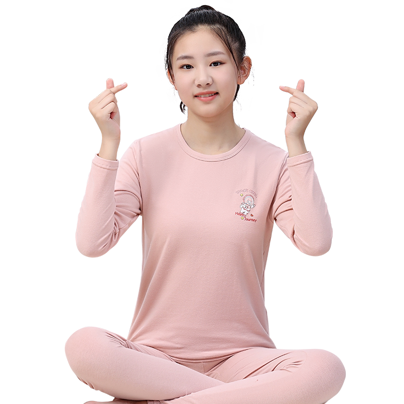 少女学生纯棉秋衣秋裤棉毛衫套装