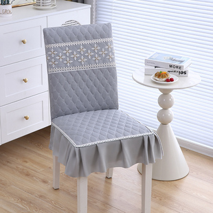 椅子套罩餐椅套罩绗绣简约家用连一体餐椅垫布艺四季通用加厚防滑