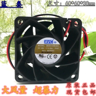 6038 48V 0.35A 正品 厘米 2B06038B48H 6CM 双滚珠散热风扇 AVC