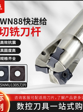 MFPS88数控铣刀杆开粗快进给铣刀杆加工中心双面铣刀片SNMU1305