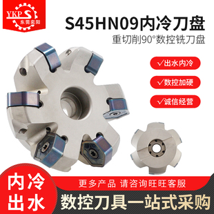 S45HN09平面重切削铣刀盘 HNGX0906刀片45°双面12角替代普拉米特
