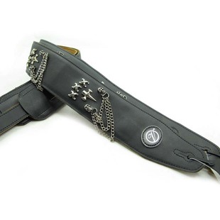 Vorson 吉他背带 个性贝司背带六弦琴摇滚朋克黑色肩带钉带 06D61