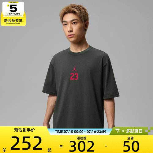 NIKE耐克男子宽松复古篮球透气运动休闲圆领短袖T恤IW2015-015