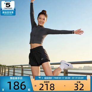 NIKE耐克女子DRI-FIT ONE黑色运动健身跑步短裤训练裤DX6013-013