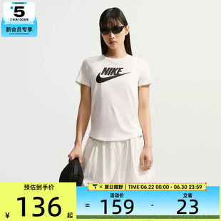 NIKE耐克女子大LOGO经典运动休闲百搭短袖T恤DX7907-133